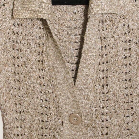 Whimsical Wanderer's Wild Dream: Merona Relaxed Cardigan (S) Rustic Beige V-neck - Picture 6 of 13
